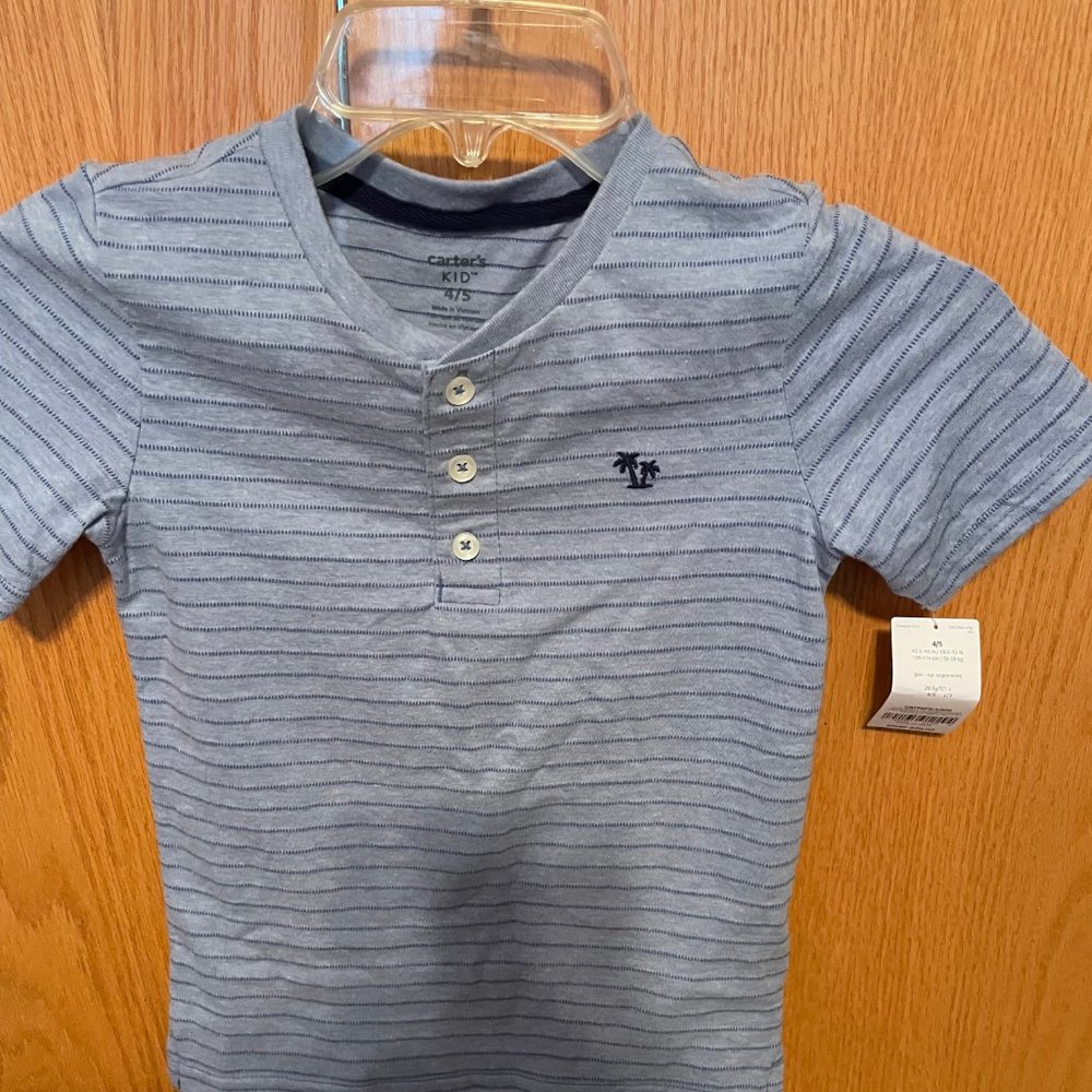 NEW Carter's 1/4 button up shirt  Size 4/5